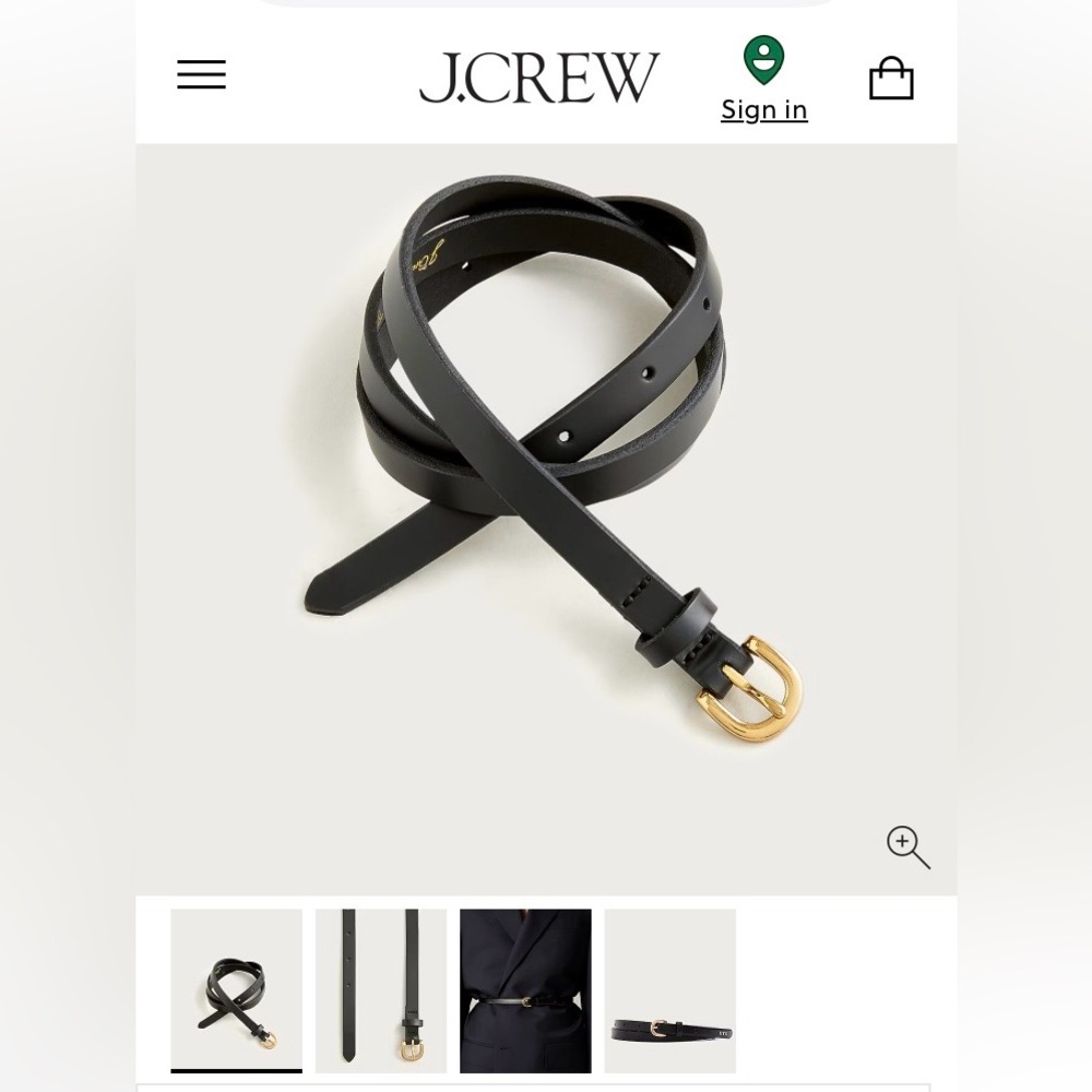 J. Crew Skinny Leather Belt